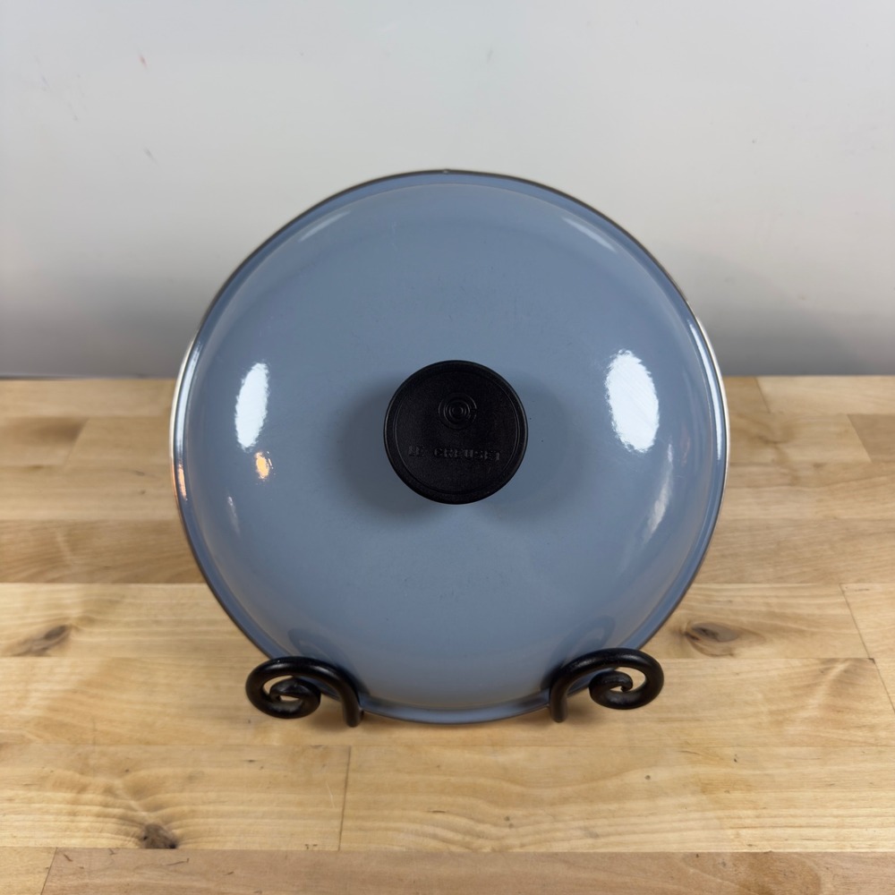 Le Creuset Light Blue Enamel Steel 9.75in Replacement Lid High Dome Phenolic